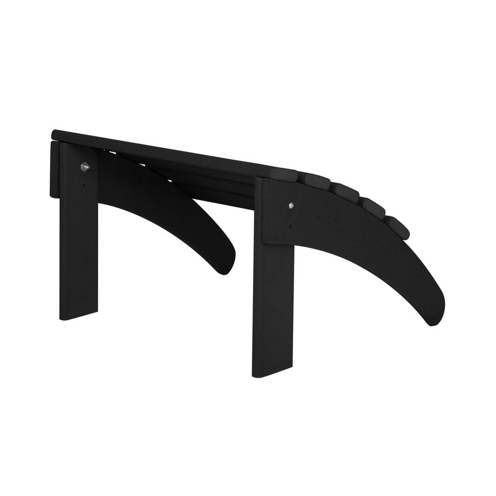 Black Poly Plastic Outdoor Folding Adirondack Ottoman