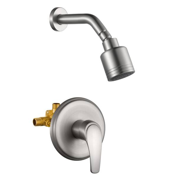 Miscool Boger Single Handle 1-Spray Shower Faucet in Brushed Nickel (Valve Included)