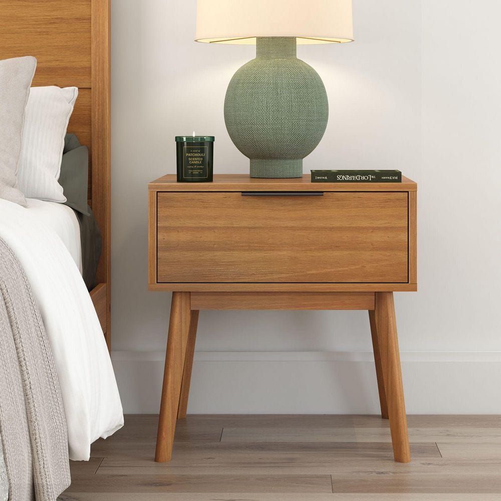 PLANK+BEAM Haven Pecan 1 Drawer 24 in. W Nightstand 3100211000-007