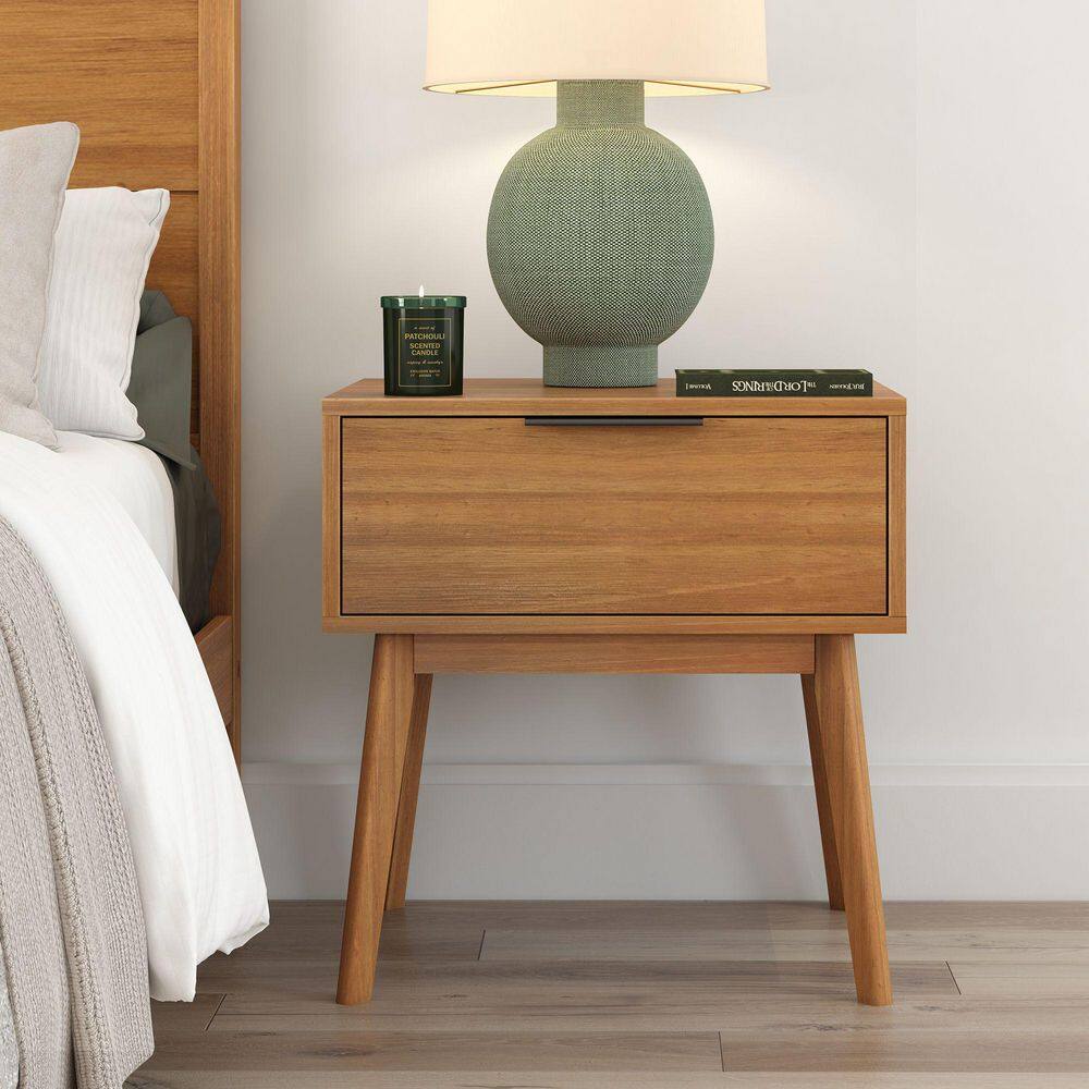 PLANK+BEAM Haven Pecan 1 Drawer 24 in. W Nightstand 3100211000-007