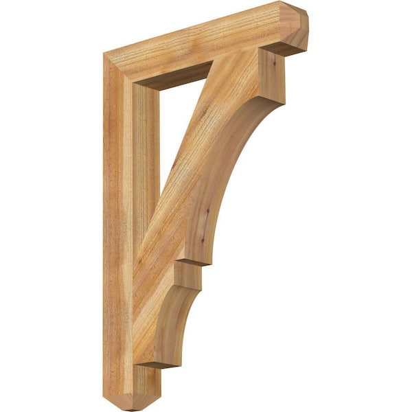 Ekena Millwork 4 in. x 36 in. x 24 in. Western Red Cedar Balboa Craftsman Rough Sawn Bracket