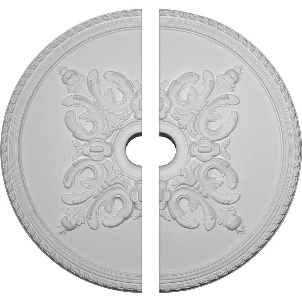 Ekena Millwork 40-5/8 in. x 5-1/2 in. x 1-3/4 in. Milton Urethane Ceiling  Medallion, 2-Piece (Fits Canopies up to 7-7/8 in.) CM40MI2-05500 - The Home 