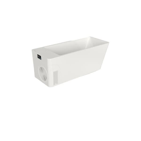 77 in. x 32 in. Rectangular Whirlpool Bathtub With Heated and cooling with Drain in White