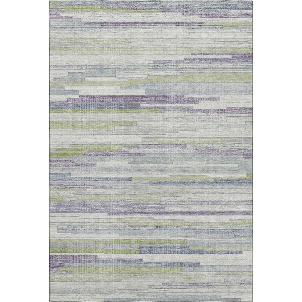 Mayfield Premium Machine Washable Abstract AMF2000 Aloe 10 ft. x 14 ft. Area Rug