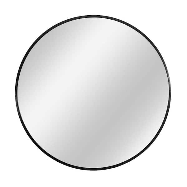 31 in. W x 31 in. H Round Aluminum Alloy Framed Bathroom Vanity Mirror Black Wall Mirror