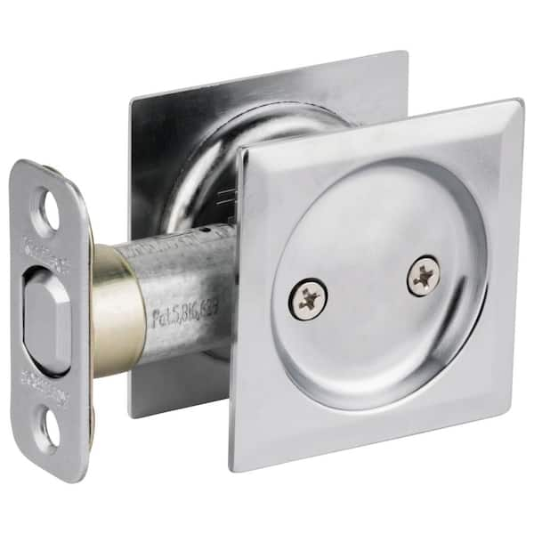 Round Polished Chrome Hall/Closet Passage Sliding Pocket Door Lock