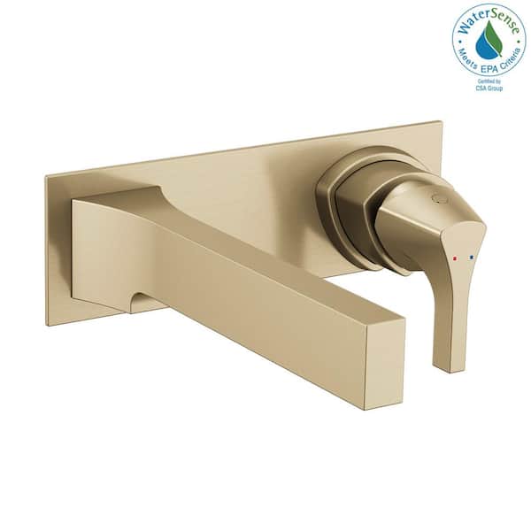 Delta Zura Single-Handle Wall Mount Bathroom Faucet Trim Kit in Champagne Bronze (Valve Not Included)
