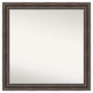 Rustic Pine Brown 37.5 in. x 37.5 in. Custom Non-Beveled Wood Framed Batthroom Vanity Wall Mirror