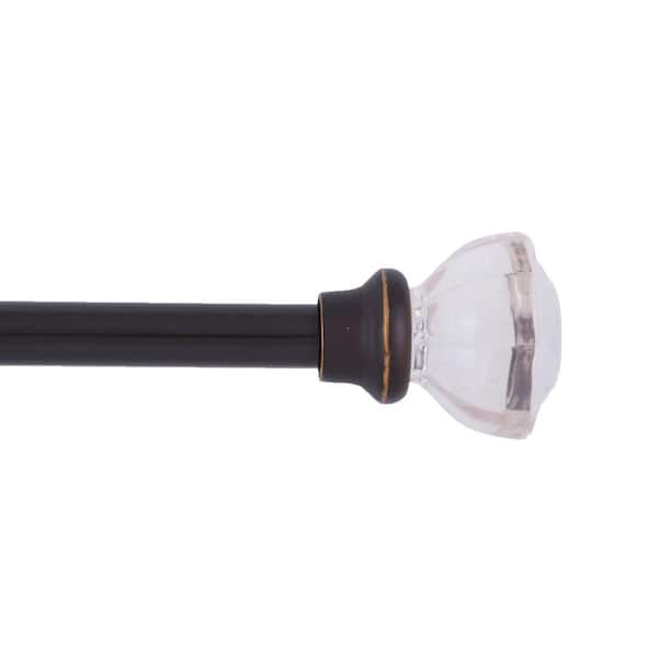 Kenney Mashapee 66 in. - 120 in. Adjustable Single Curtain Rod 1 in. Diameter in Bronze with Knob Finials