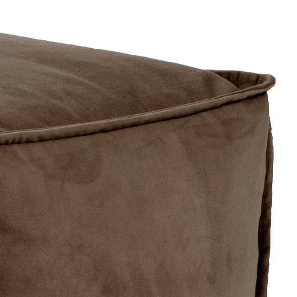 Marley Forrest - Pouf Ottoman, Tall With Cover, Sterling Chocolate