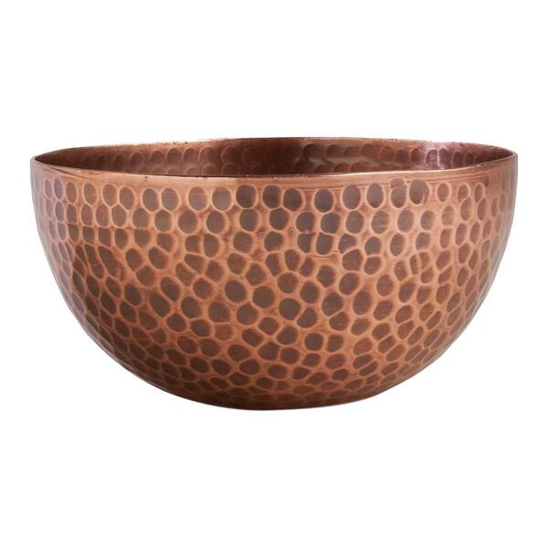 Tag 5-1/4 in. x 5-1/4 in. x 2-1/2 in. Hammered Copper Bowl