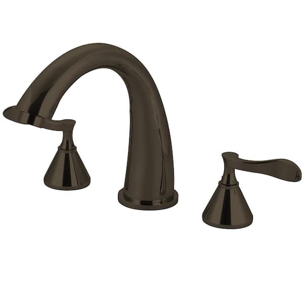 Kingston Brass Century 2 Handle Deck Mount Roman Tub Faucet In Oil Rubbed Bronze Hks2365cfl