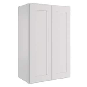 Newport Shaker Dove Ready to Assemble Wall Cabinet with 2-Doors 2-Shelves (24 in. W x 36 in. H x 12 in. D)