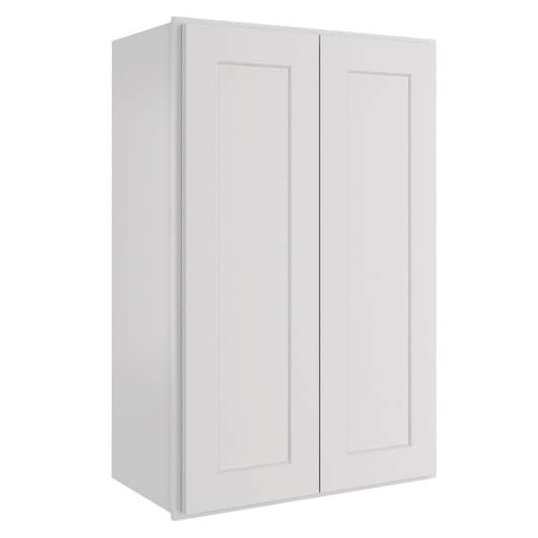 HOMEIBRO Newport Shaker Dove Ready to Assemble Wall Cabinet with 2-Doors 2-Shelves (24 in. W x 36 in. H x 12 in. D)
