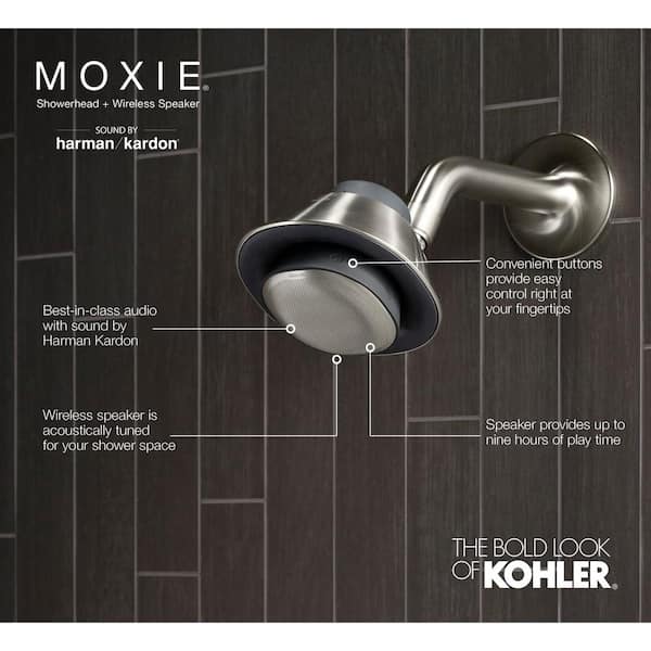 Reviews for KOHLER Moxie 1.75 gpm Shower Head with Waterproof Speaker  Featuring Bluetooth Wireless Technology and sound by Harman Kardon