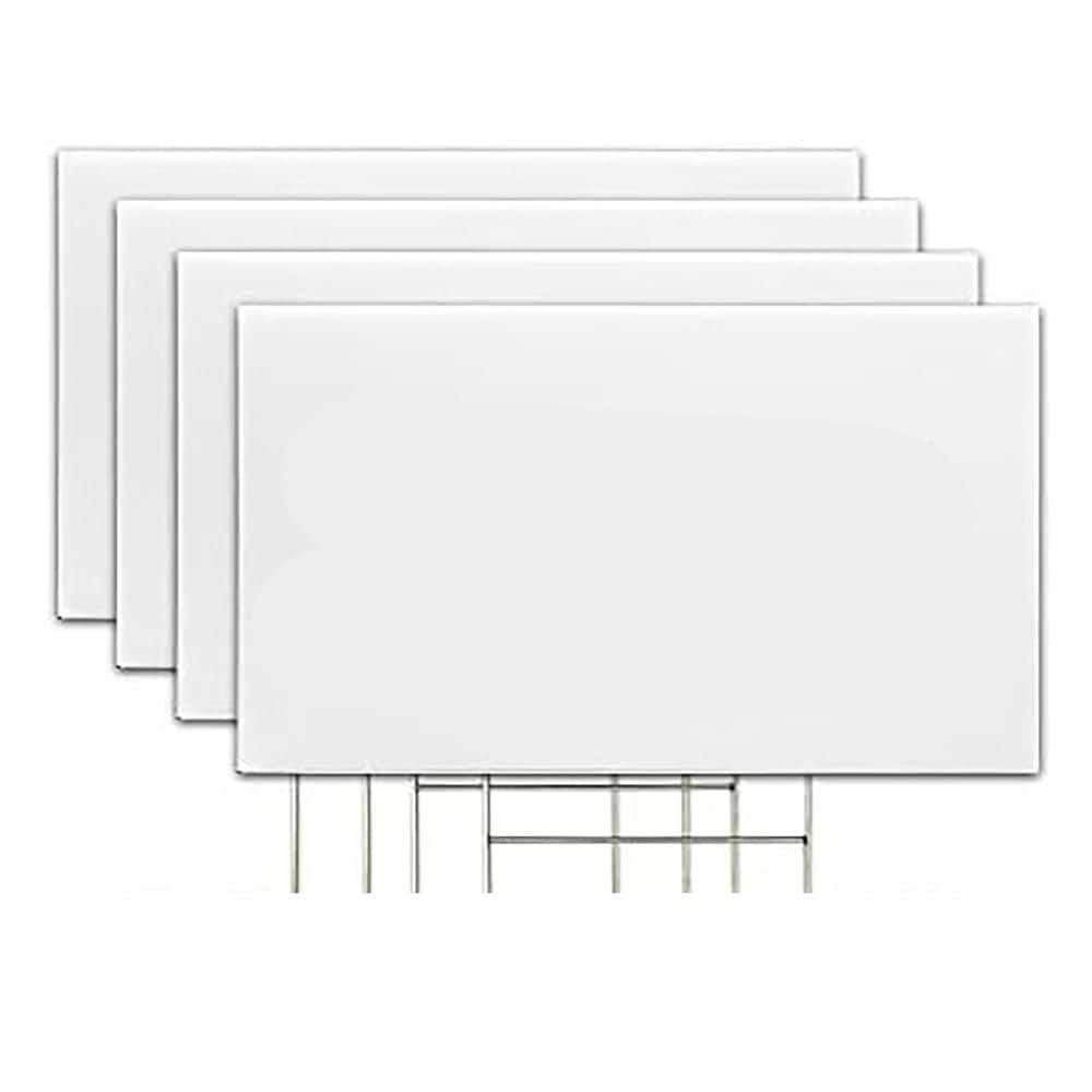4 Pack 18 x 12 in. White Plastic Yard Signs with Metal H-Stakes price history on PriceWatchPro