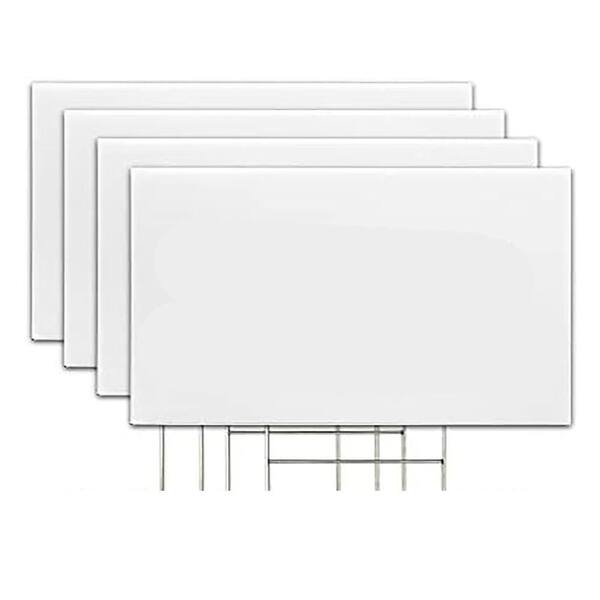 Phewnyzo 4 Pack 18 x 12 in. White Plastic Yard Signs with Metal H ...