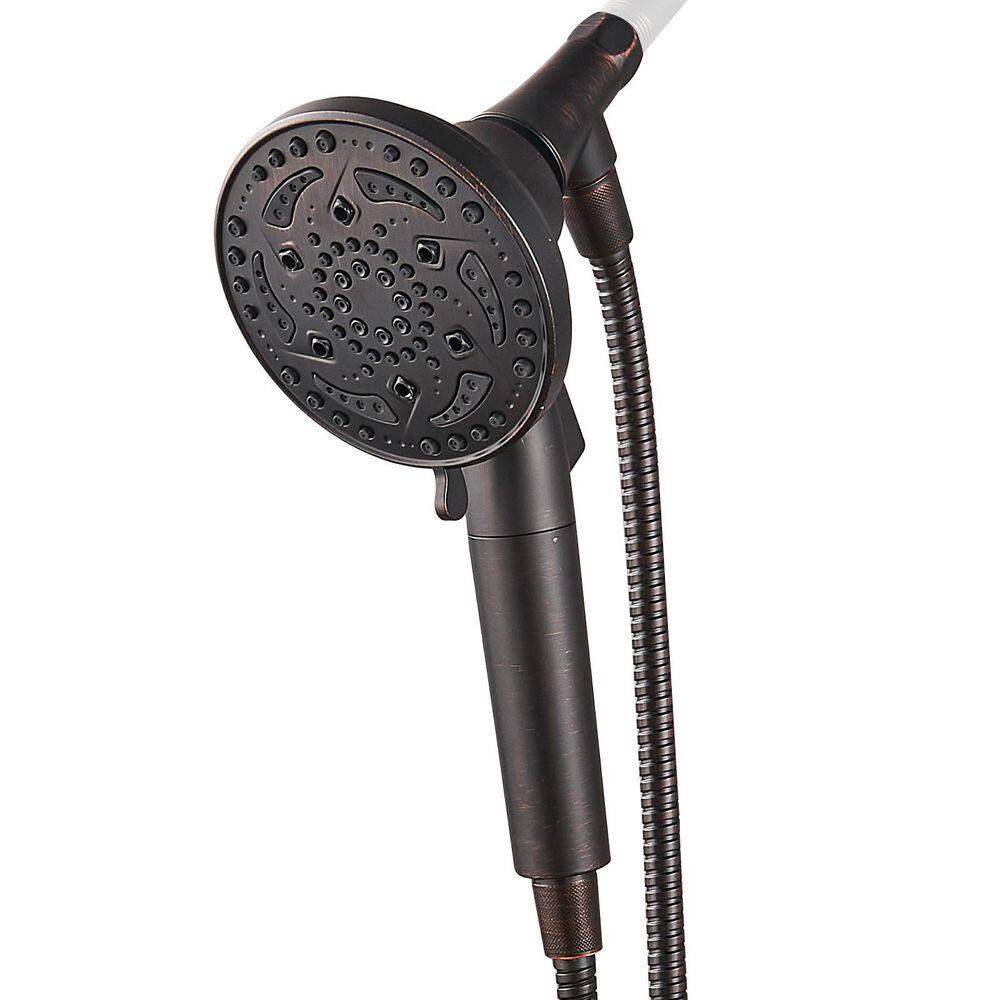 7-Spray Pattern 4.92 in. Wall Mount Dual Fixed and Handheld Shower Head 1.8 GPM with Filter in Oil Rubbed Bronze price history on PriceWatchPro