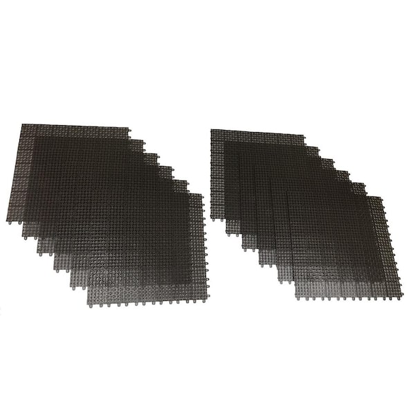 RSI Brown Regenerated 22 in. x 22 in. Polypropylene Interlocking Floor Mat System (Set of 12 Tiles)