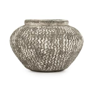 Cement Wavy Grey Small Decorative Vase