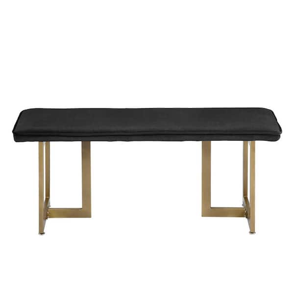 STICKON Black Bench with Golden Legs (18.5 in. H x 44.5 in. W x 15 in. D)