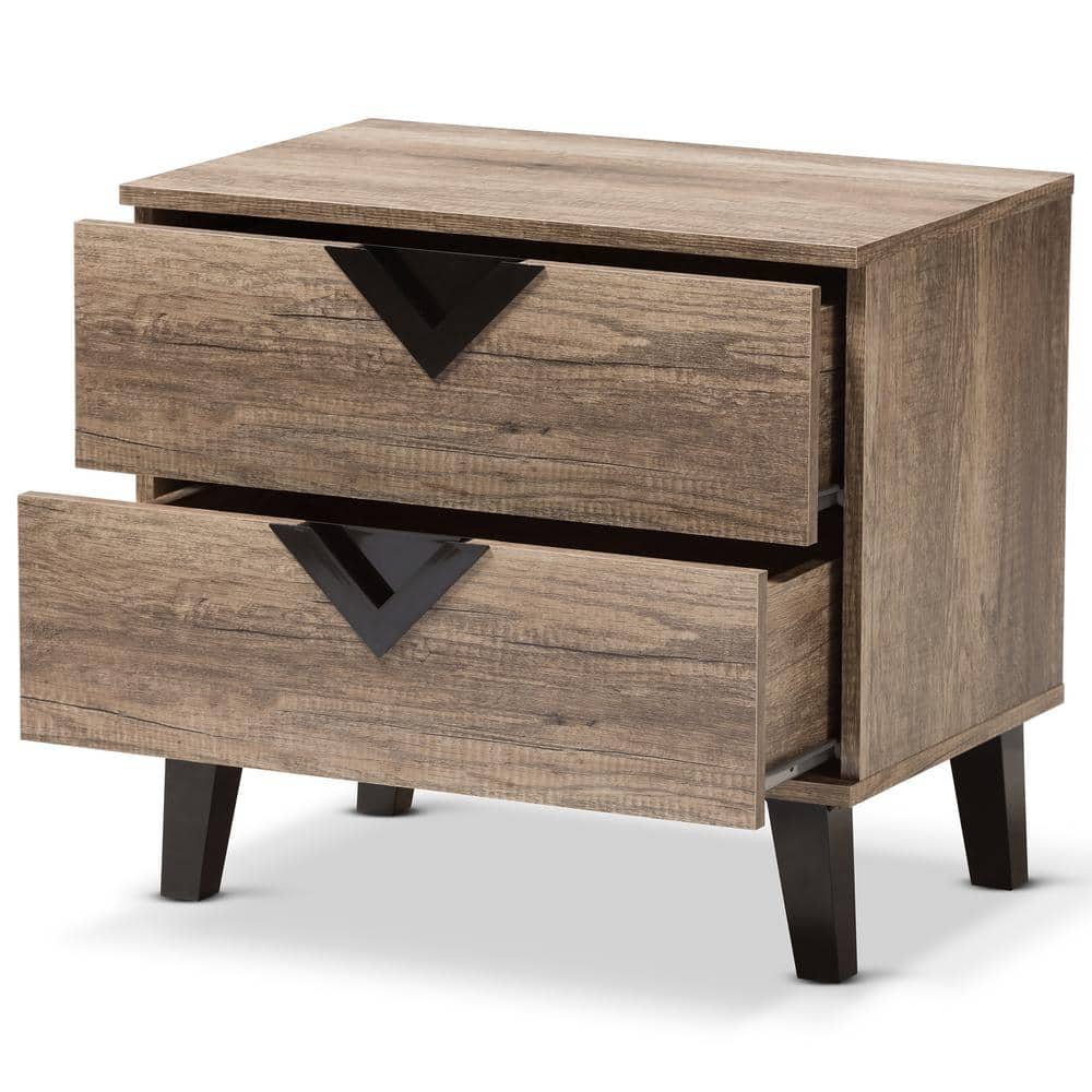 Swanson Light Brown Oak 2-Drawer Nightstand