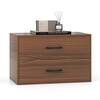 Costway 2-Drawer Brown Chest of Drawers 12 in. D x 24 in. W x 16 in. H GHM0435CF