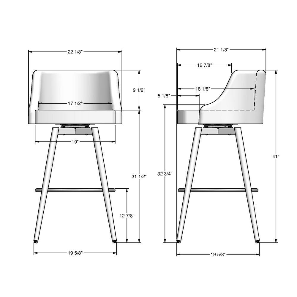 Elegant Beige Fabric Swivel Bar Stool with Black Metal Frame