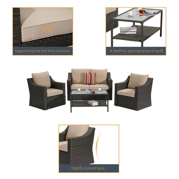 parkside 4 piece deep seating set