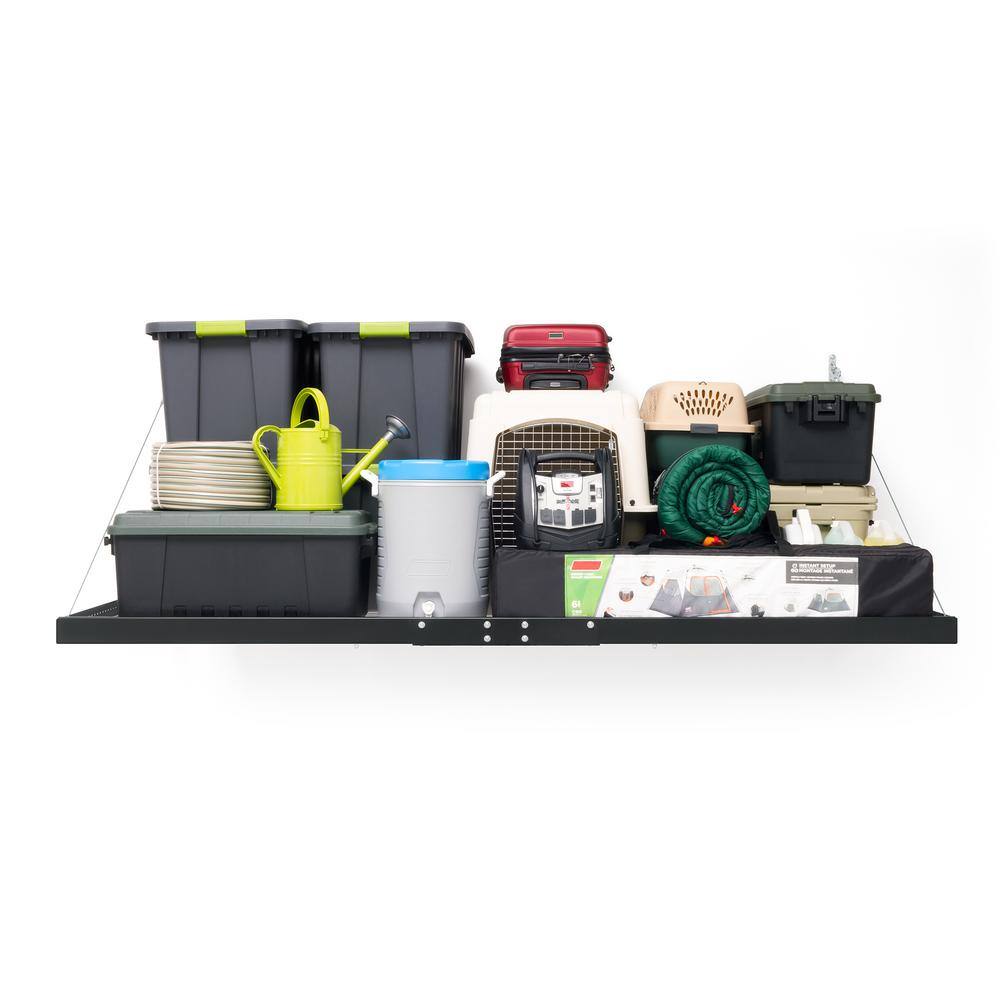 Pro 4' x 8' Steel Wall Mounted Garage Shelf in Black