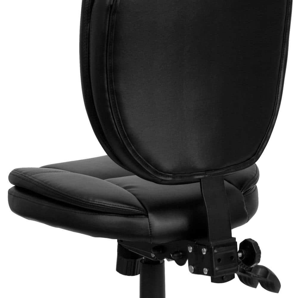Ergonomic Mid-Back Black LeatherSoft Swivel Task Chair with Synchro Tilt