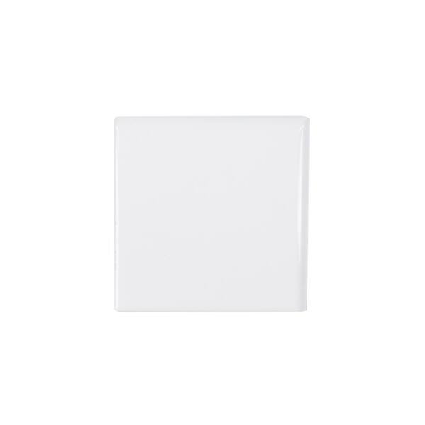 Jeffrey Court Allegro White 4 in. x 4 in. Glossy Ceramic Double Bullnose Wall Tile Trim