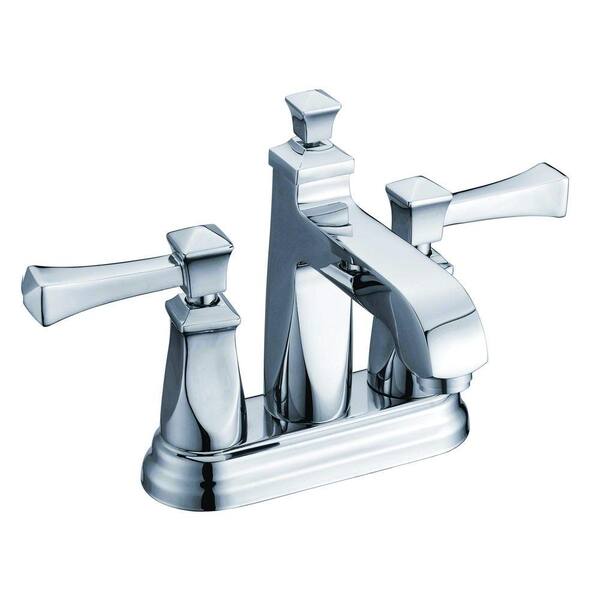 Yosemite Home Decor 4 in. Minispread 2-Handle Deck-Mount Bathroom Faucet in Polished Chrome with Pop-Up Drain