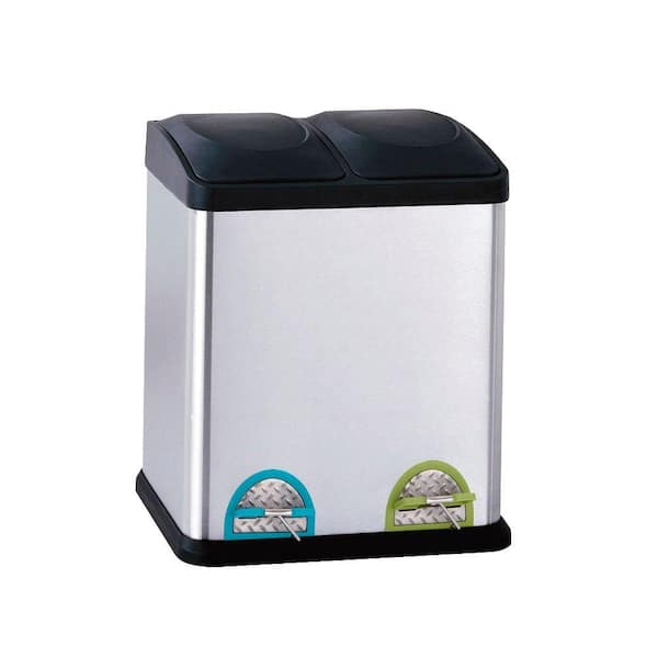 Neu Home 7.93 Gal. Stainless Steel Step-On with 16 in. Recycle Bin
