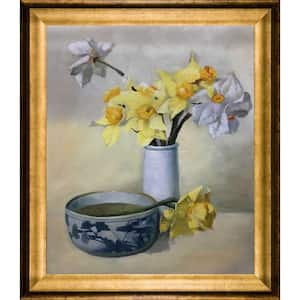 Daffodils and Narcissi by Frank Bramley Athenian Gold Framed Nature Oil Painting Art Print 25 in. x 29 in.