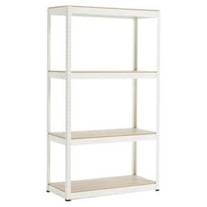 Tatahance White Heavy Duty 4-Tier Steel Frame Shelving Unit (31.47 in ...