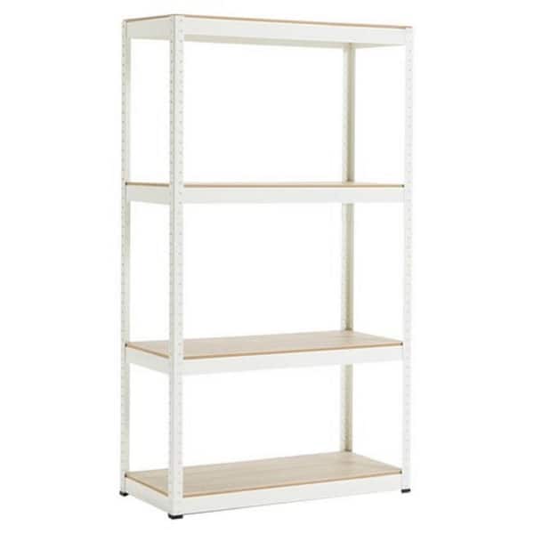 Unbranded 4 Tiers Metal Heavy-Duty Household Shelving Unit in White (31.5 in. W x 59 in. H x 15.5 in. D)