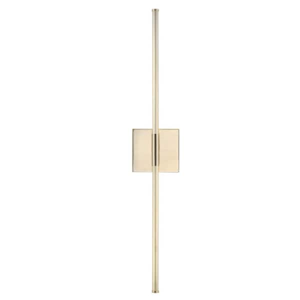 JONATHAN Y Makena 28 in. Gold Dimmable Integrated LED Metal Wall