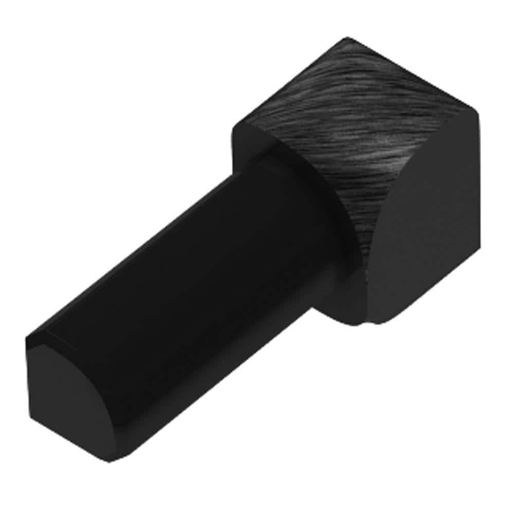 Rondec Brushed Black Anodized Aluminum 5/16 in. x 1 in. Metal 90° Inside Corner -  Schluter, IV/RO80AGSB