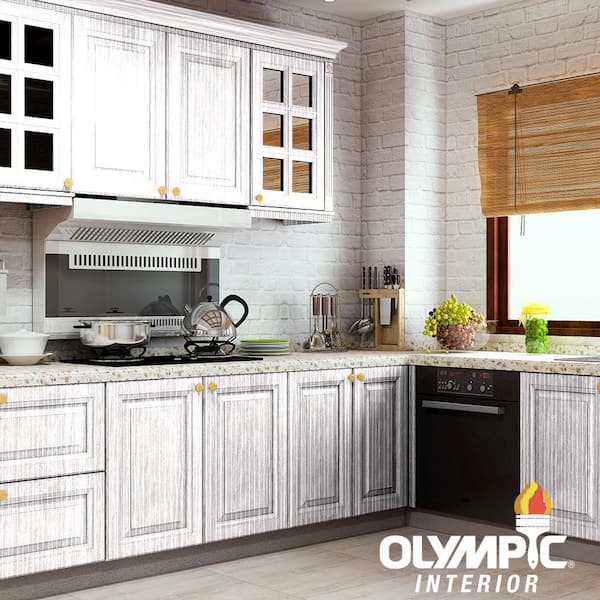 Olympic 1 Qt White Semi Transparent Water Based Interior Wood Stain Ois01wb 04 The Home Depot