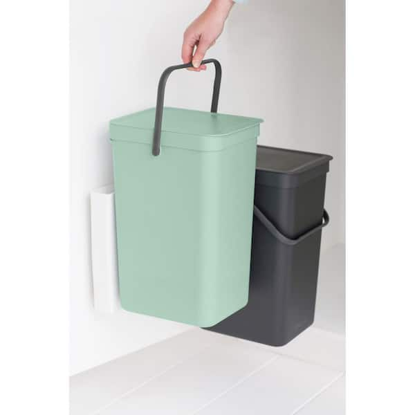 Brabantia Sort and Go Built-in Bin, 2 x 4.2 Gal. (2 x 16 l) - Jade Green/Gray - The Depot