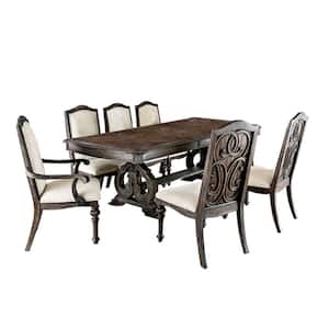 ArcadIa 7-Piece Dining Table Set in Rustic Natural Tone Finish