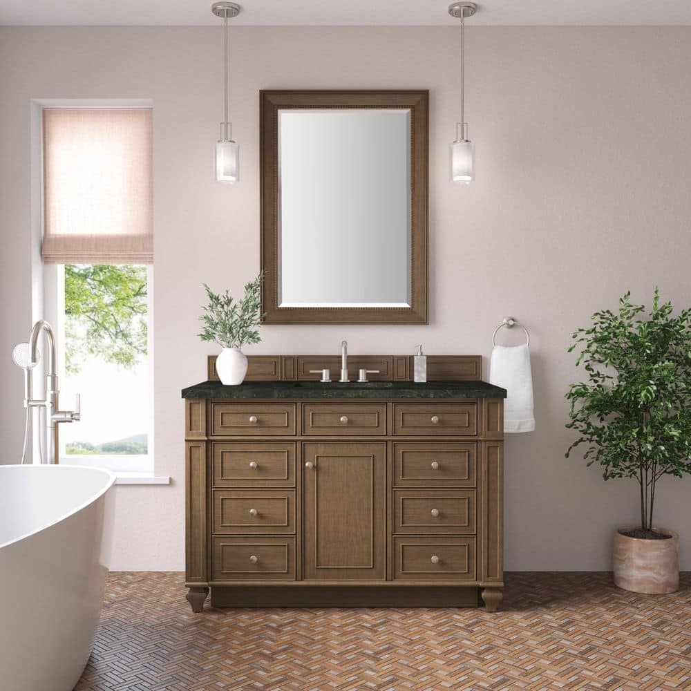 Bristol 48.0 in. Single Bath Vanity in Saddle Brown with Phantome Engineered Composite Top price history on PriceWatchPro