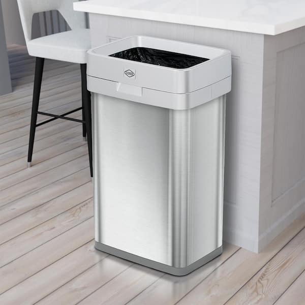 Clorox 13 Gal. Stainless Steel Slim Open Top Trash Can CLX-80501