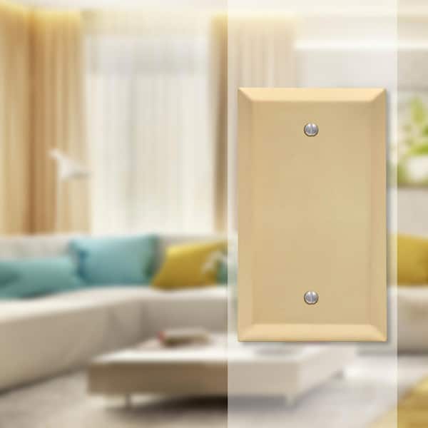 Metallic 1 Gang Blank Steel Wall Plate - Satin Brass