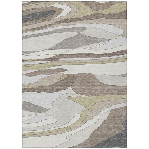 Chantille Machine Washable Indoor/Outdoor Abstract ACN2777 Ivory 10 ft. x 14 ft. Area Rug