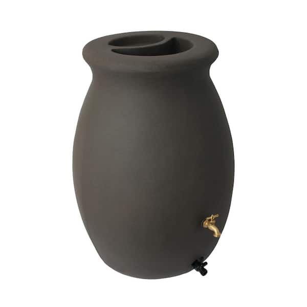 Flat Back Castilla 50 Gal. Rain Barrel, Brownstone