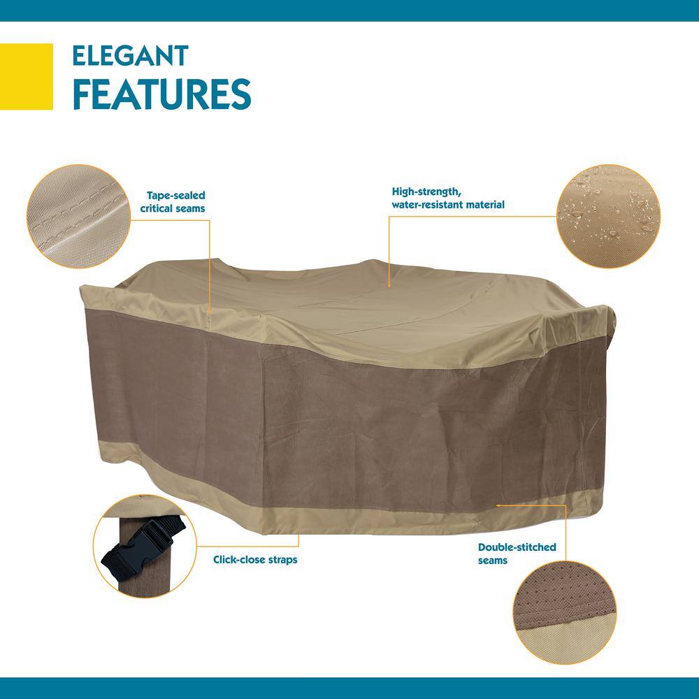 Elegant Beige and Brown Waterproof Patio Table Cover