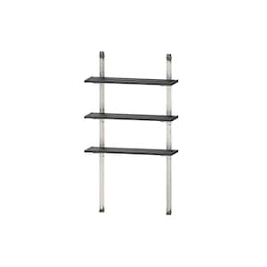 12 in. W x 40 in. H Black Adjustable Shelve Kit and Rack for Outdoor Storage Sheds Wall Shelving