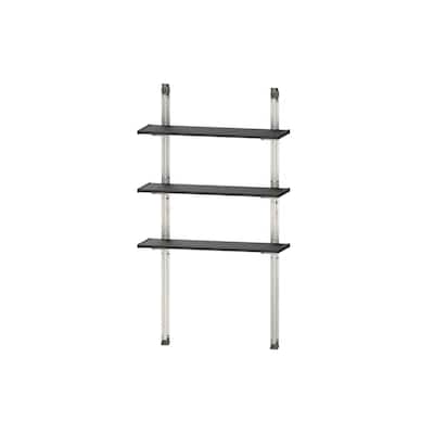 12 in. W x 40 in. H Black Adjustable Shelve Kit and Rack for Outdoor Storage Sheds Wall Shelving
